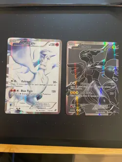 Pokemon TCG Reshiram 113/114 Zekrom 114/114 Black White Full Art Card - Image 1