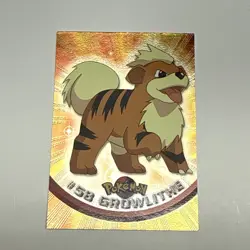 Growlithe #58 Topps Holo Foil With Rays Black Label Pokemon Card - LP+ - Image 1