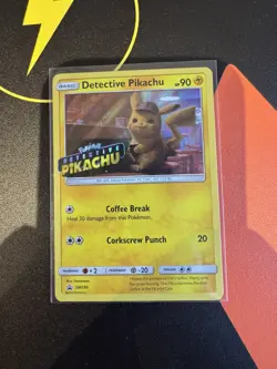 Detective Pikachu Promo SM190 Stamped and Sealed Pokemon TCG Card NM best - Image 1
