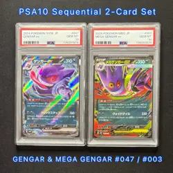 PSA 10 Gengar & Mega Gengar ex 047 003 Sequential 2-Card Set JP Pokemon Card GEM - Image 1