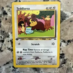 Teddiursa 65/75 1st Edition Neo Discovery Pokemon Card - Image 1