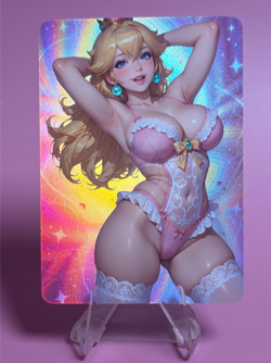 Princess Peach Custom Mature Sexy Anime Waifu Trading Card - Image 1