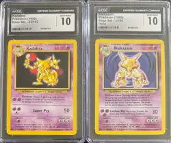 SEQUENTIAL CGC 10 KADABRA 32 ALAKAZAM 1 BASE SET UNLIMITED POKEMON GEM MINT - Image 1