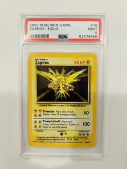 Pokemon TCG Zapdos Holo Rare Base Set PSA 9 - Image 1
