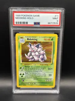 1999 Pokemon NIDOKING 11/102 Base Set Unlimited Holo Vintage English PSA 9 WOTC - Image 1