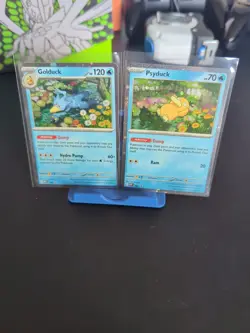 Pokemon TCG Psyduck 007 And Golduck 008 Black Star Promo Cosmos Holo MEP NM/M - Image 1