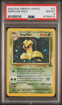 2000 Pokemon FRENCH Unlimited Jungle Empiflor-Victreebel Holo 14/64 PSA 8 NM-MT - Image 1