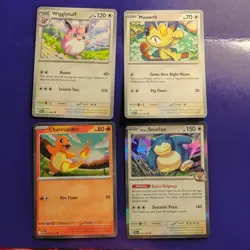 Pokemon TCG Charmander 020/217, Meowth, Wigglytuff, Snorlax Lot of 4 - Image 1