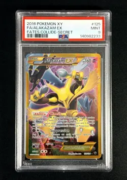 ALAKAZAM EX #125/124 - 2016 POKEMON XY FATES COLLIDE-SECRET RARE PSA MINT 9 - Image 1