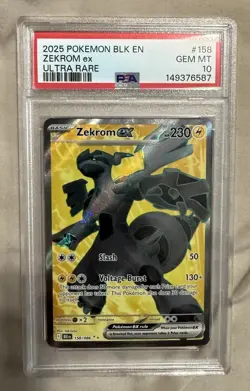 Pokemon 2025 Zekrom ex 158/086 Ultra Rare Black Bolt GEM MINT PSA 10 - Image 1
