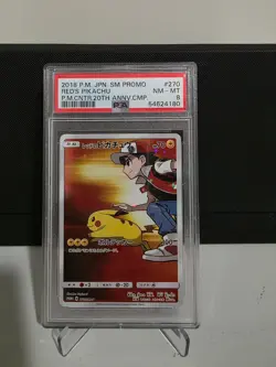 2018 Pokemon Red's Pikachu Holo Japanese Promo 270/SM-P PSA 8. - Image 3