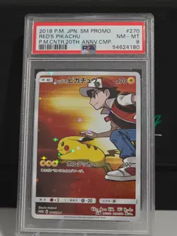 2018 Pokemon Red's Pikachu Holo Japanese Promo 270/SM-P PSA 8. - Image 4