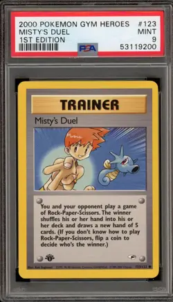 Pokemon Misty's Duel Gym Heroes 1st Edition #123 PSA 9 Mint - Image 1
