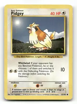 Pidgey 57/102 - Base Set - Pokemon Card MP - Image 1