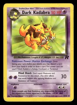 Dark Kadabra 39/82 Uncommon Team Rocket Set Pokemon Card - Image 1