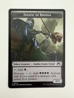 Fanatic of Rhonas Token MTG Magic the Gathering Card NM Near Mint MH3 - Image 1
