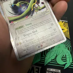 Pokemon Card Rayquaza EX 039 Holo Foil Black Star Promo HP Creases - Image 3