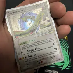 Pokemon Card Rayquaza EX 039 Holo Foil Black Star Promo HP Creases - Image 4