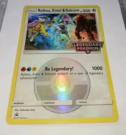 ☆ Jumbo Card ☆ RAIKU, ENTEI & SUICUNE - Legendary Pokemon Stamped - HOLO 🌟 NM - Image 1