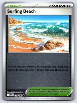 SURFING BEACH 129/132 REVERSE HOLO MEGA EVOLUTION POKEMON NEAR MINT - Image 1