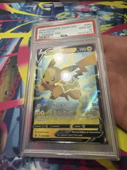 2020 Pokemon Pikachu V Black Star Promo #063 SWSH V Power Tins PSA 10 Gem Mint - Image 2