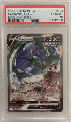 Rayquaza V 194/203 PSA 10 Pokemon TCG Evolving Skies Alt Art Gem Mint - Image 1