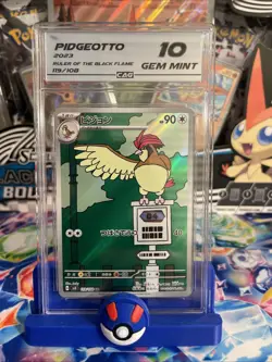 Pokemon Pidgeotto 119/108 Ruler of the Black Flame-sv3 Japanese CAG Gem Mint 10 - Image 1