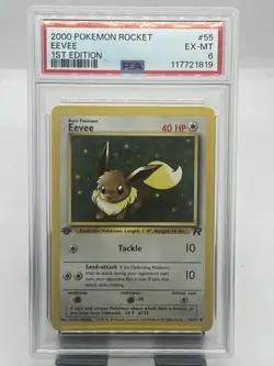 Pokemon TCG Eevee 55/82 Team Rocket 1st Edition Regular PSA 6 - Image 1