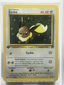 Pokemon TCG Eevee 55/82 Team Rocket 1st Edition Regular PSA 6 - Image 2