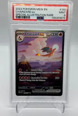 2023 POKEMON MEW EN 151 SPECIAL ILLUSTRATION RARE #199 CHARIZARD EX SIR PSA 9 - Image 1