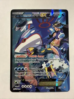Team Aqua's Kyogre EX 6/34 Double Crisis Full Art Holo Rare Pokemon TCG - Image 1