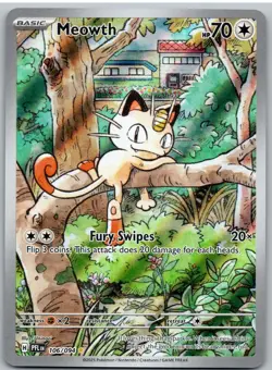 Meowth 106/094 Illustration Rare Phantasmal Flames Pokemon NM - Image 1