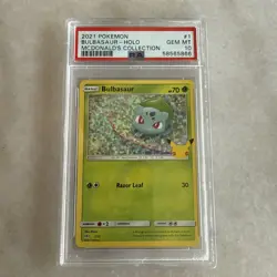 2021 Pokemon Bulbasaur McDonald’s Collection #1 GEM MT PSA 10 - Image 1