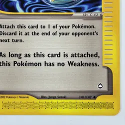 Pokemon TCG Aquapolis 141/147 Weakness Guard Trainer Card Bubble Charmander - Image 5