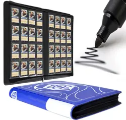 DRZERUI Binder for Lorcana Cards 16 Pocket Album with Sleeves Classic Blue - Image 1