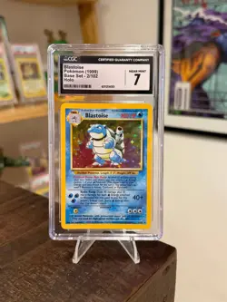 Blastoise 2/102 Base Set Unlimited Holo Rare Pokemon TCG CGC/PSA 7 Near Mint - Image 1