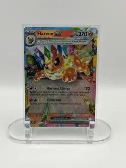 2025 POKEMON PRISMATIC EVOLUTIONS FLAREON EX 014/131 DOUBLE RARE HOLO NM - Image 1