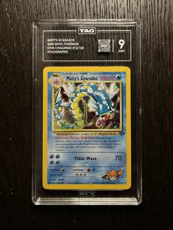Misty’s Gyarados TAG 9 Pokemon WOTC 2000 Gym Challenge 13/132 Holo Swirl POP 6 - Image 1