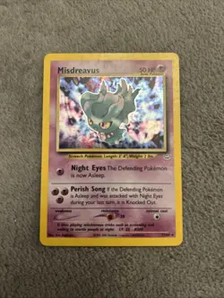 Pokemon TCG Misdreavus 11/64 Holo Unlimited Rare Neo Revelation LP - Image 1