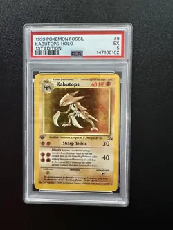 1999 Pokemon Fossil Set Kabutops Holo #9 1st Edition PSA 5 - Image 1
