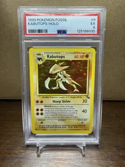 1999 Pokemon Fossil Kabutops 9/62 Holo PSA 5 - Image 1
