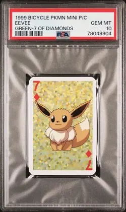 1999 Pokemon Eevee Mini Playing Card Poker Bicycle PSA 10 Gem Mint - Image 3