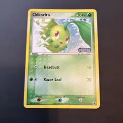 Chikorita 51/115 LP Reverse Holo EX Unseen Forces Stamped Pokemon Card - Image 1