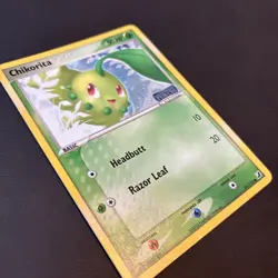 Chikorita 51/115 LP Reverse Holo EX Unseen Forces Stamped Pokemon Card - Image 2