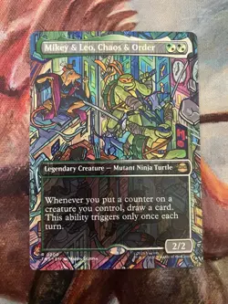 Mikey & Leo, Chaos & Order (Borderless) Teenage Mutant Ninja Turtles Regular MTG - Image 1