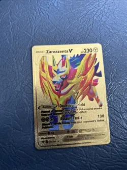 Pokemon TCG Zamazenta v Celebrations Holo Ultra Rare Card 018/025 Gold - Image 1