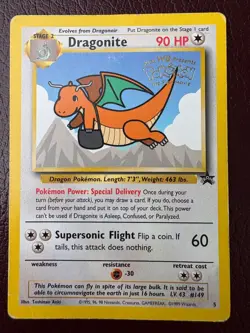Dragonite 5 Black Star Promo Pokemon The First Movie Stamped - Image 1