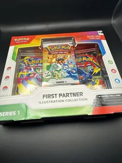 Pokemon TCG First Partner Illustration Collection Series 1 Box SEALED 3 Promos - Image 1