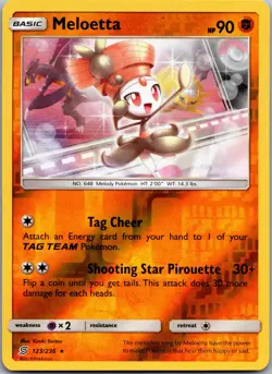 Meloetta 123/236 Rare Unified Minds Pokemon Reverse Holo Near Mint - Image 1