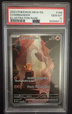 Charmander Illustration Rare PSA 10 168/165 2023 Pokemon Mew EN 151 - Image 1
